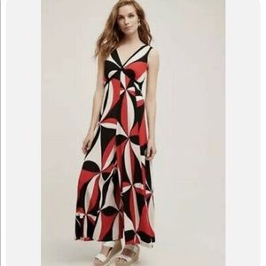 ANTHROPOLOGIE HD in Paris Wide Leg Tallulah Jumpsuit Graphic Red Black Print